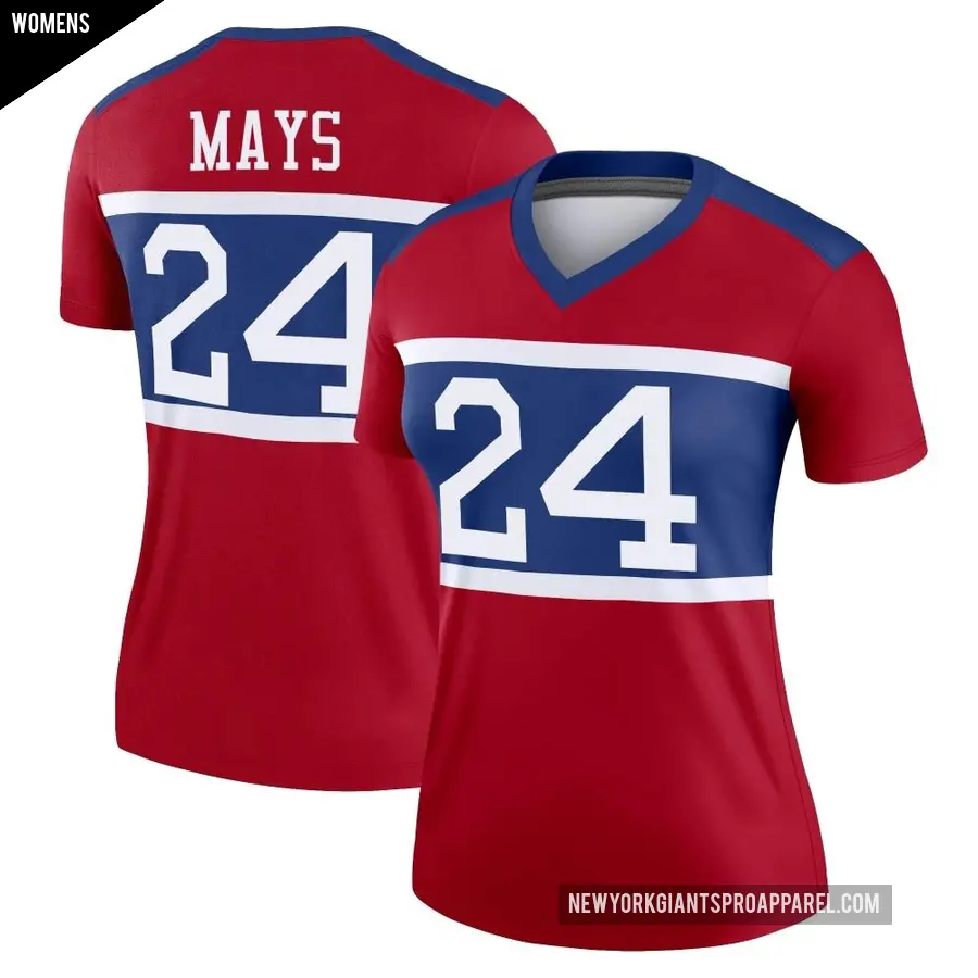 Women's New York Giants ＃24 Willie Mays Red Legend Century Alternate Jersey