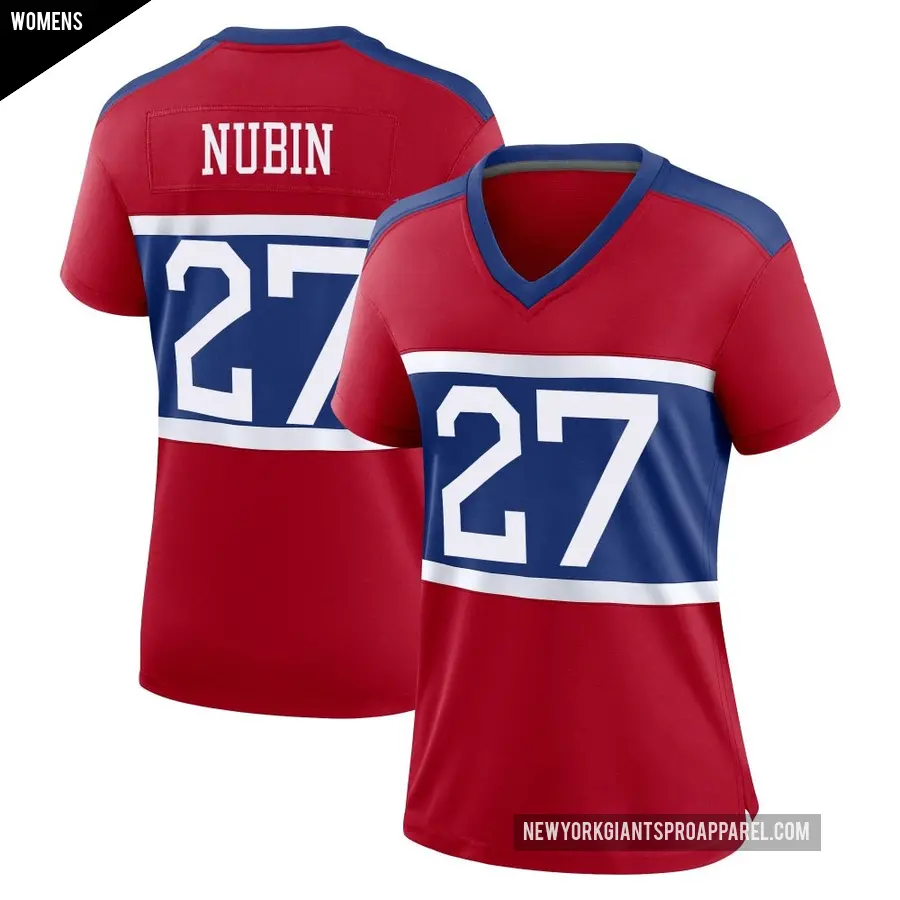 Women's New York Giants ＃27 Tyler Nubin Red Game Century Alternate Jersey