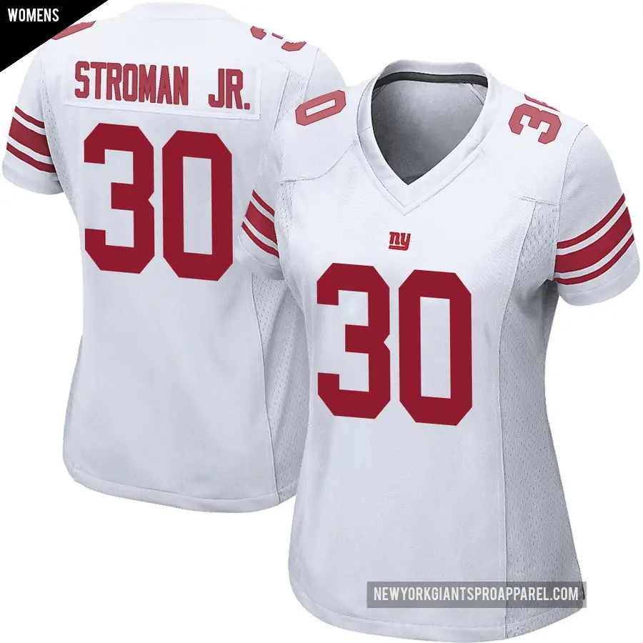 Women's New York Giants ＃30 Greg Stroman Jr. White Game Jersey