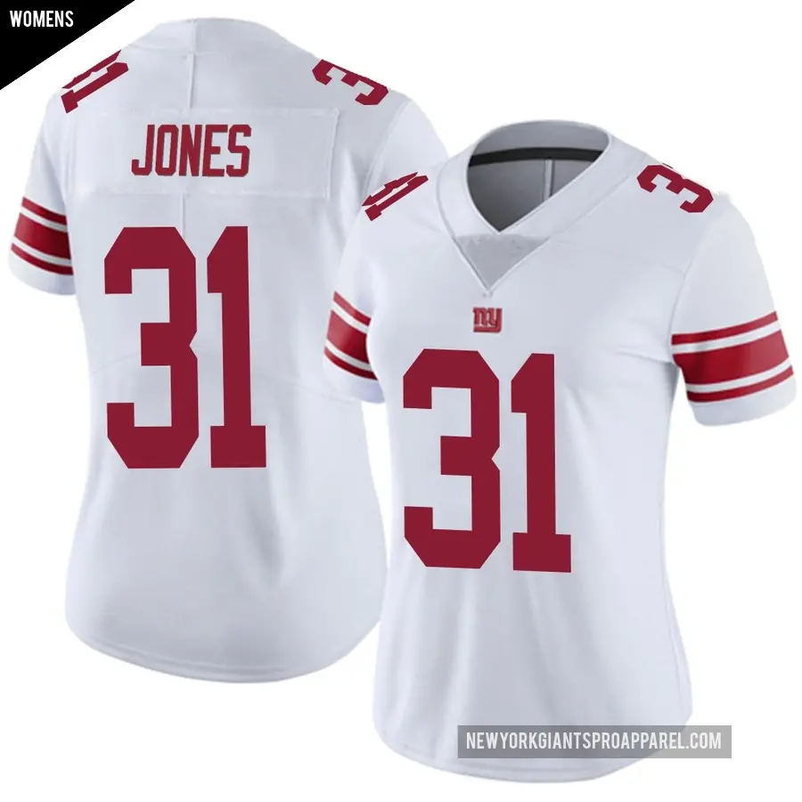 Women's New York Giants ＃31 Nic Jones White Limited Vapor Untouchable Jersey