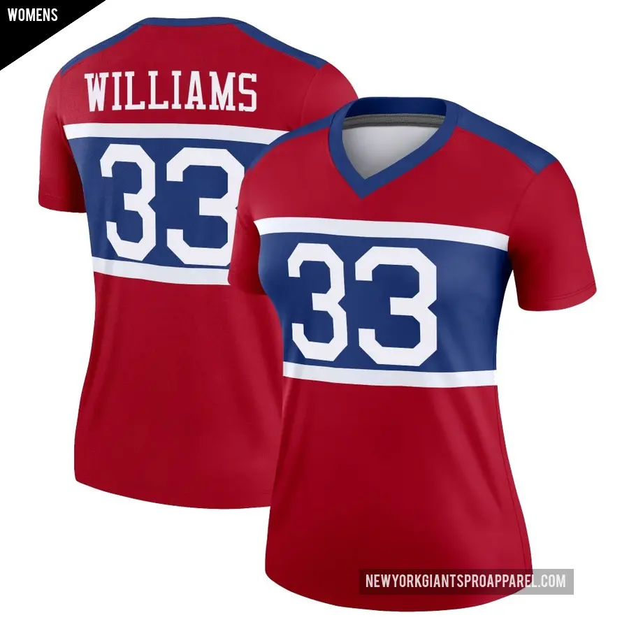 Women's New York Giants ＃33 Dee Williams Red Legend Century Alternate Jersey