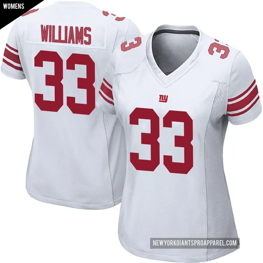 Women's New York Giants ＃33 Dee Williams White Game Jersey