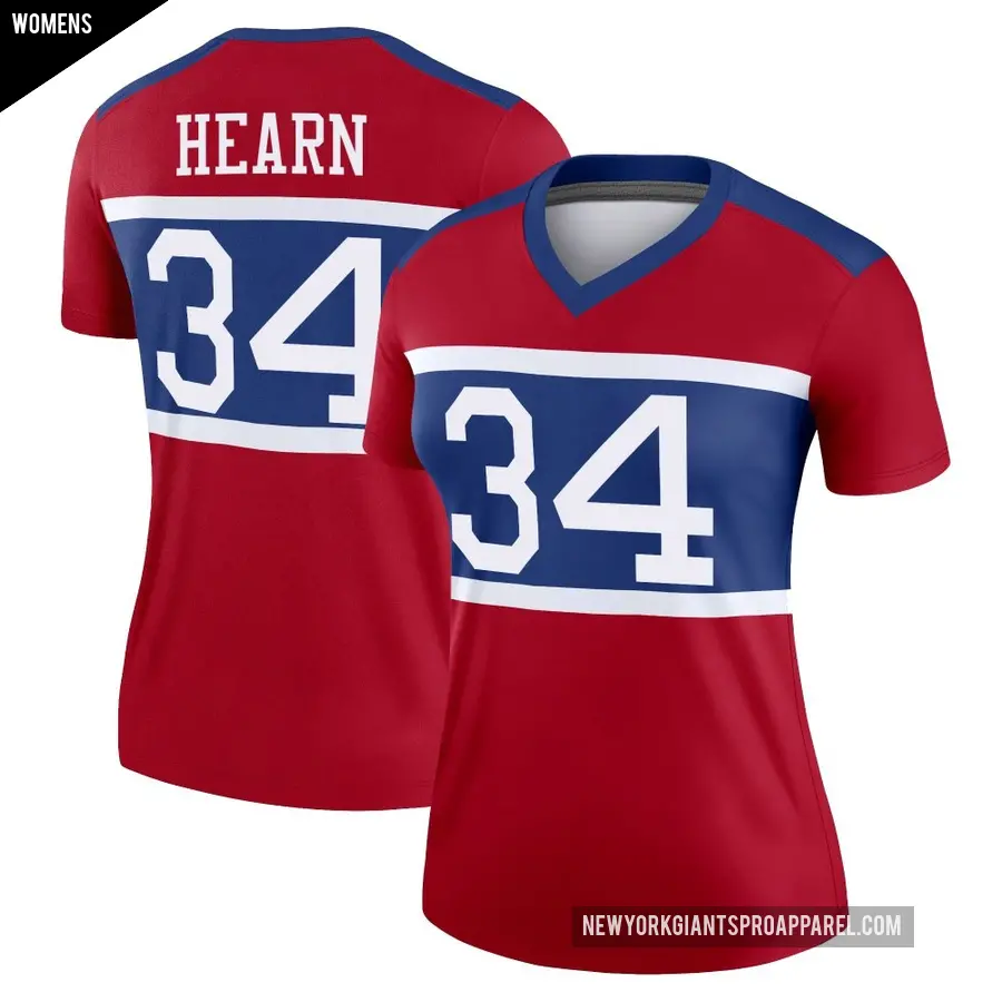 Women's New York Giants ＃34 Azizi Hearn Red Legend Century Alternate Jersey