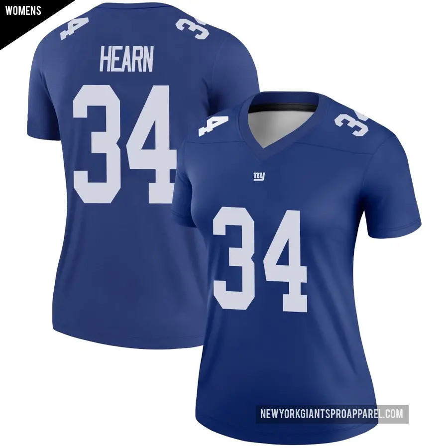 Women's New York Giants ＃34 Azizi Hearn Royal Legend Jersey