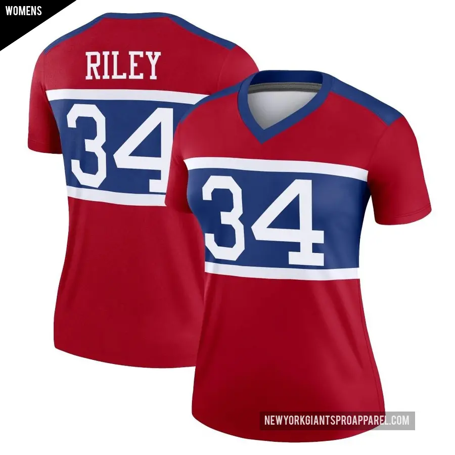 Women's New York Giants ＃34 Elijah Riley Red Legend Century Alternate Jersey