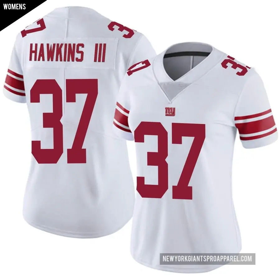 Women's New York Giants ＃37 Tre Hawkins III White Limited Vapor Untouchable Jersey