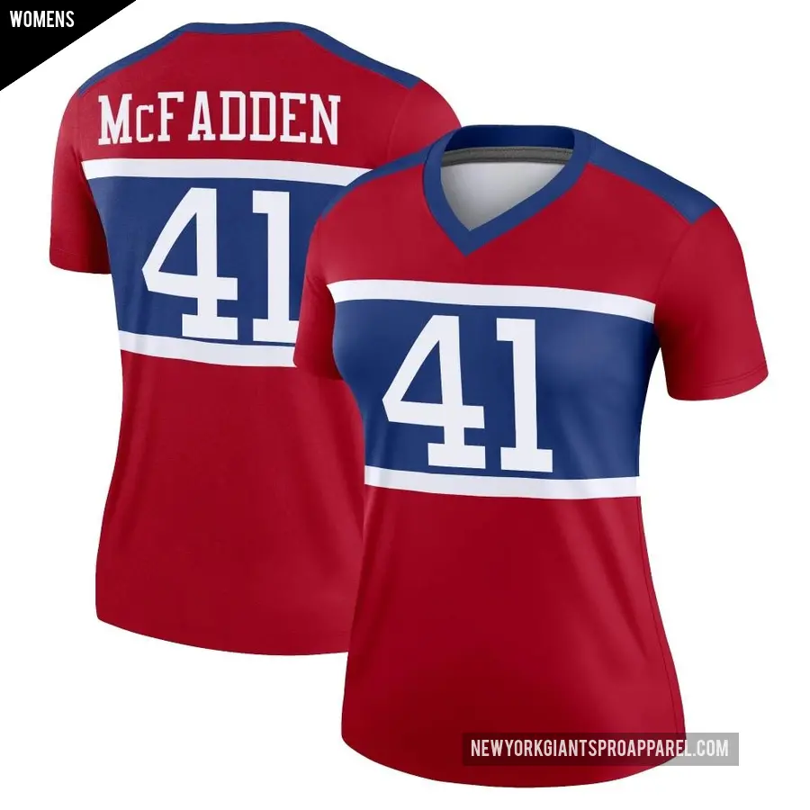 Women's New York Giants ＃41 Micah McFadden Red Legend Century Alternate Jersey