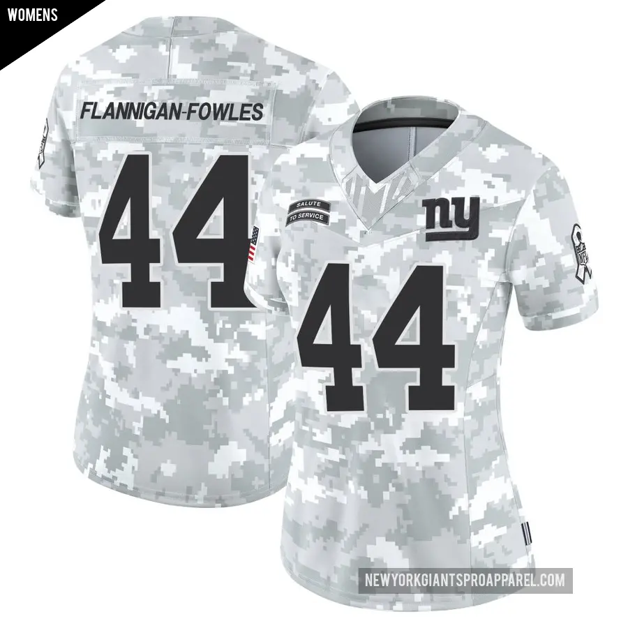 Women's New York Giants ＃44 Demetrius Flannigan-Fowles Arctic Camo Limited 2024 Salute to Service Jersey