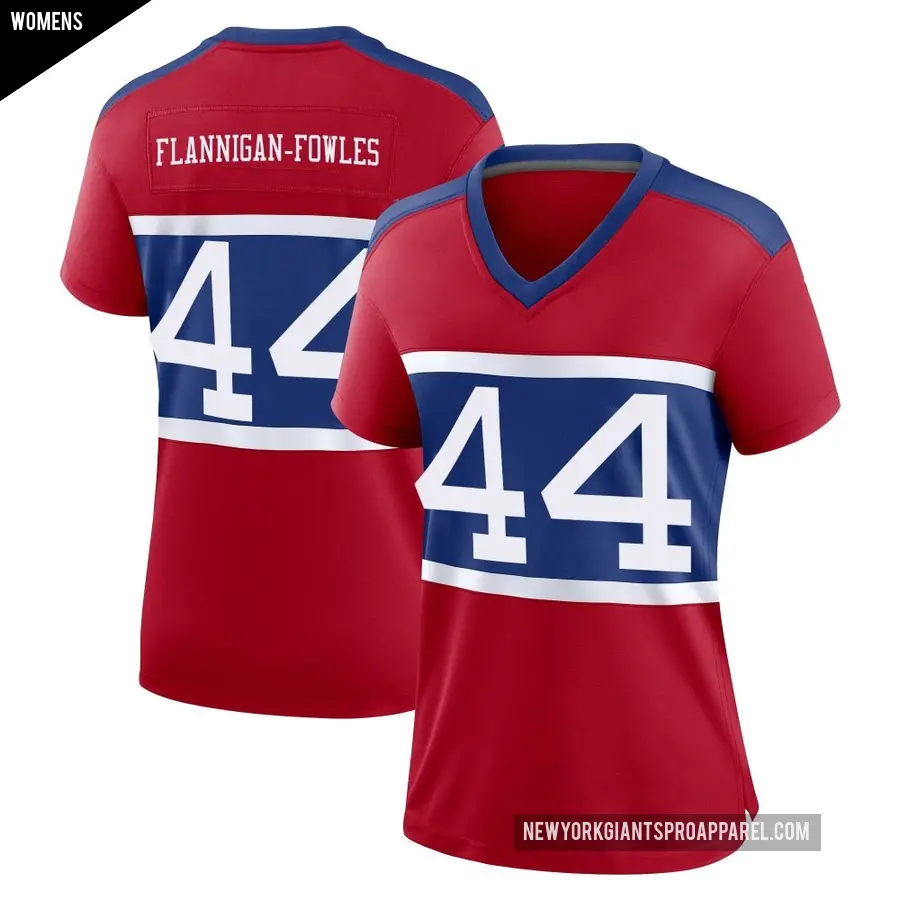 Women's New York Giants ＃44 Demetrius Flannigan-Fowles Red Game Century Alternate Jersey