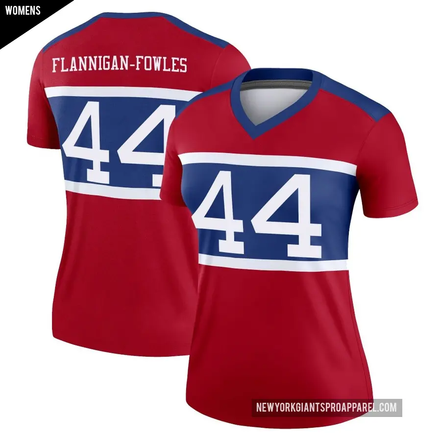 Women's New York Giants ＃44 Demetrius Flannigan-Fowles Red Legend Century Alternate Jersey