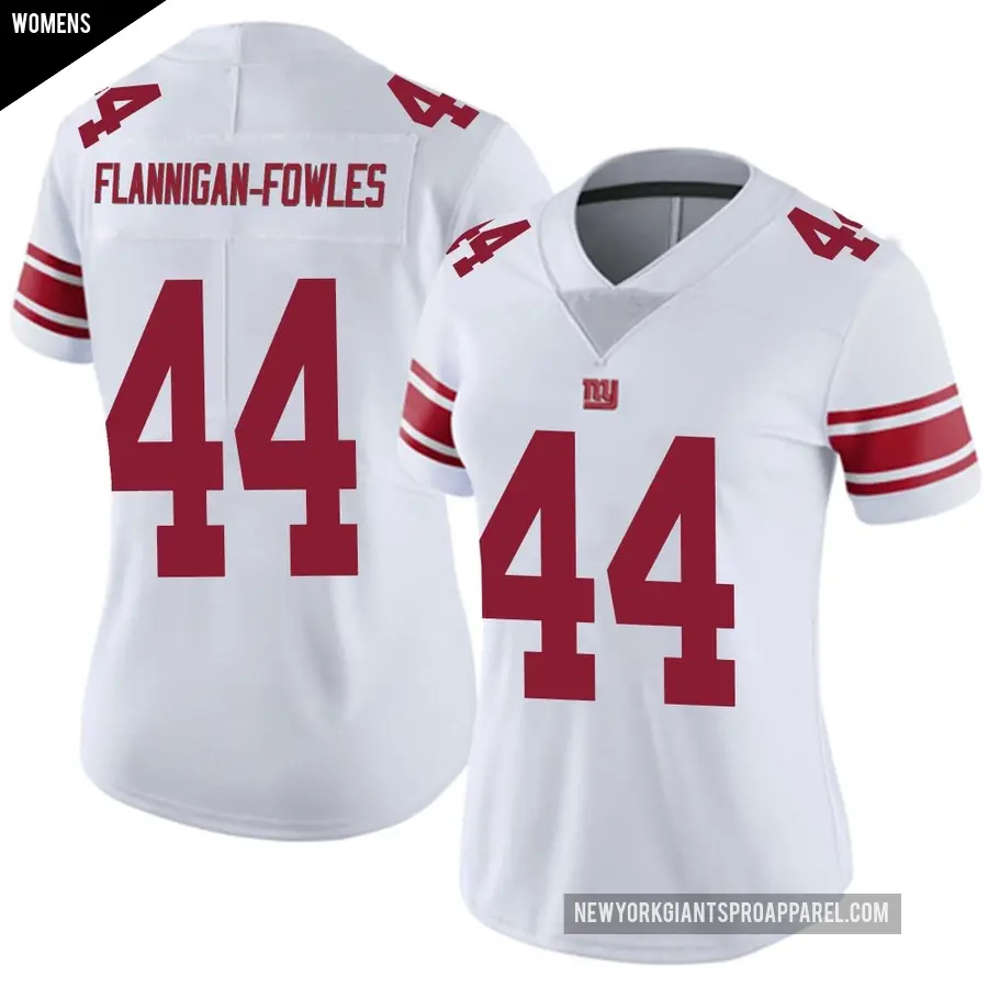 Women's New York Giants ＃44 Demetrius Flannigan-Fowles White Limited Vapor Untouchable Jersey