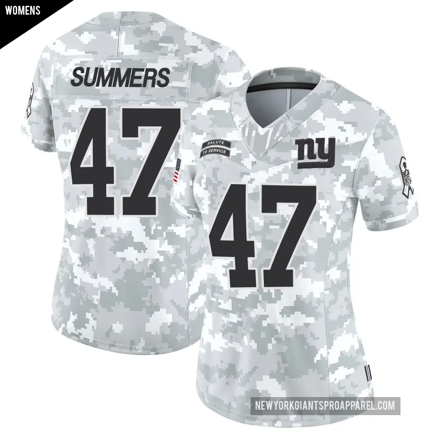 Women's New York Giants ＃47 Ty Summers Arctic Camo Limited 2024 Salute to Service Jersey