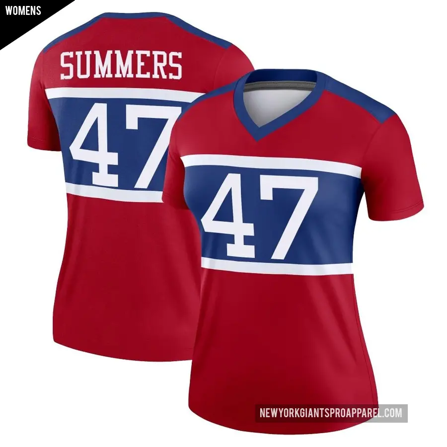 Women's New York Giants ＃47 Ty Summers Red Legend Century Alternate Jersey