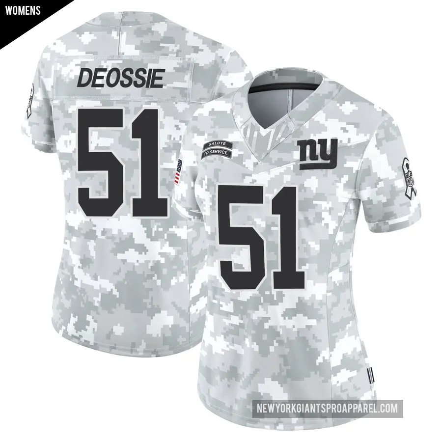 Women's New York Giants ＃51 Zak DeOssie Arctic Camo Limited 2024 Salute to Service Jersey