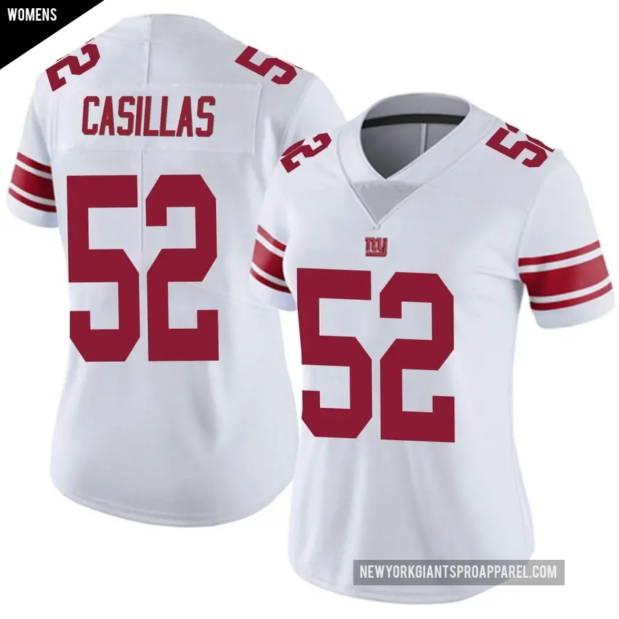 Women's New York Giants ＃52 Jonathan Casillas White Limited Vapor Untouchable Jersey