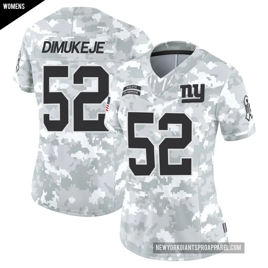 Women's New York Giants ＃52 Victor Dimukeje Arctic Camo Limited 2024 Salute to Service Jersey
