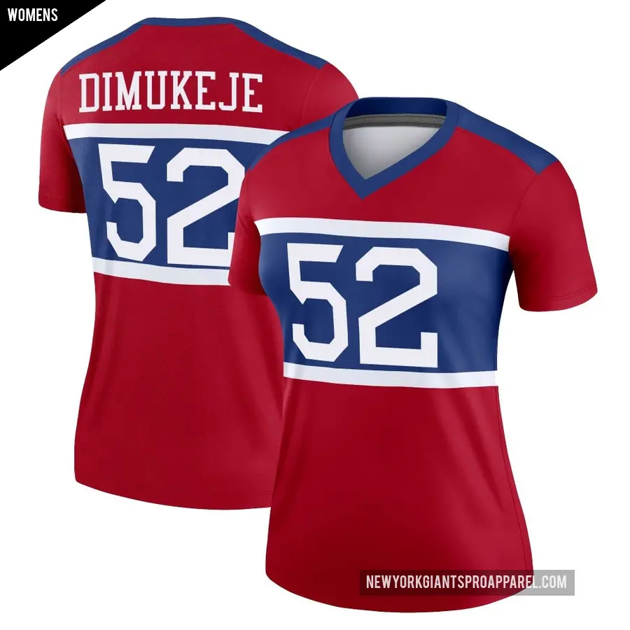 Women's New York Giants ＃52 Victor Dimukeje Red Legend Century Alternate Jersey