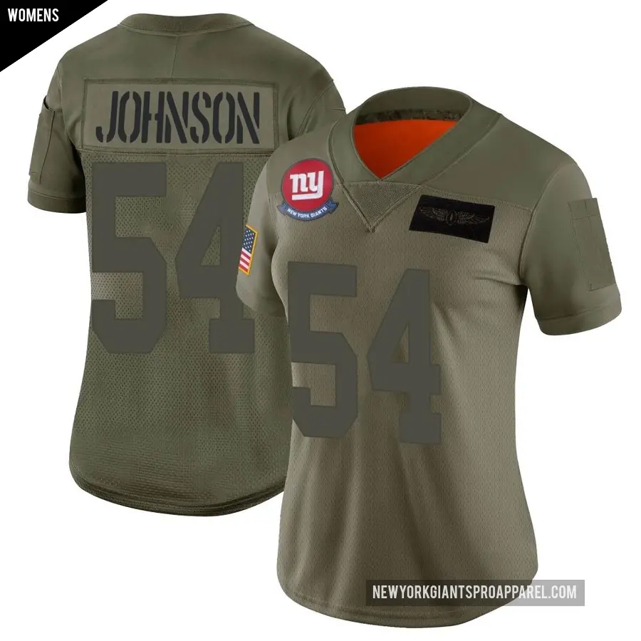 Women's New York Giants ＃54 Dyontae Johnson Camo Limited 2019 Salute to Service Jersey