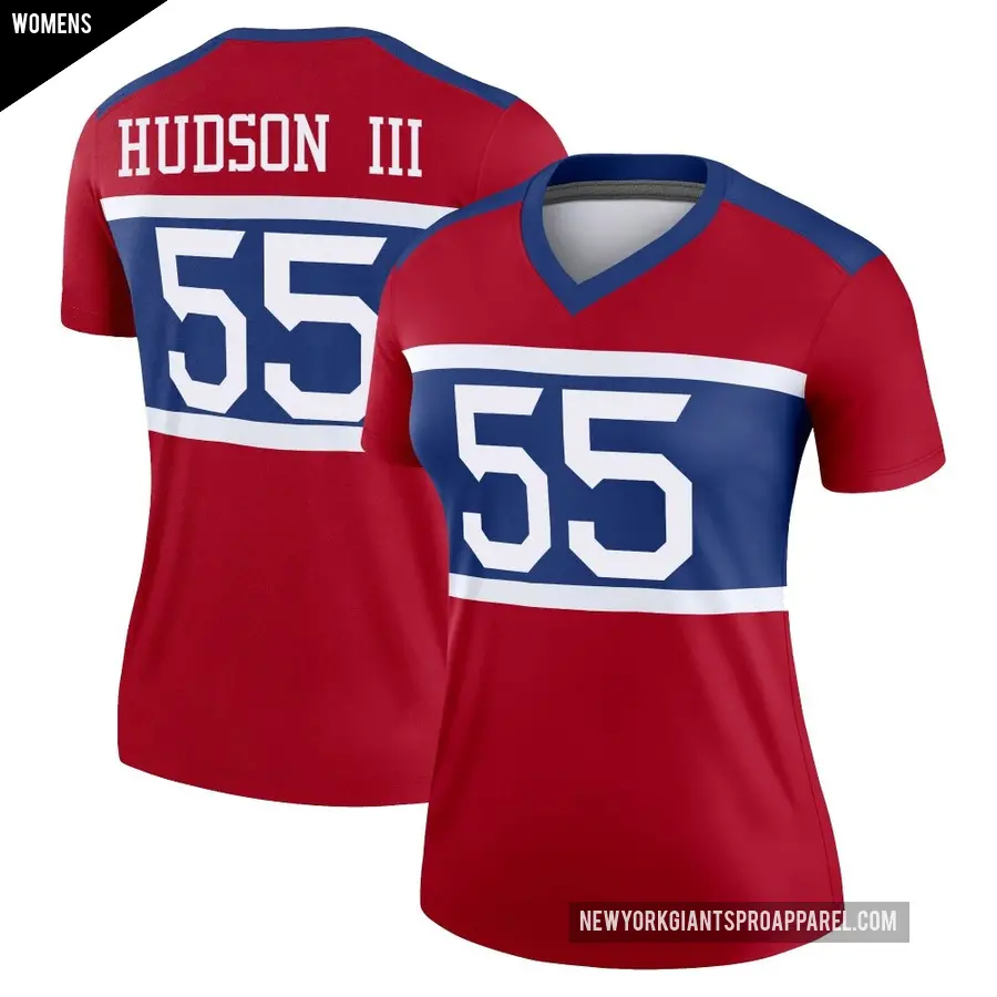 Women's New York Giants ＃55 James Hudson III Red Legend Century Alternate Jersey