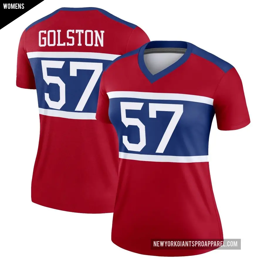 Women's New York Giants ＃57 Chauncey Golston Red Legend Century Alternate Jersey