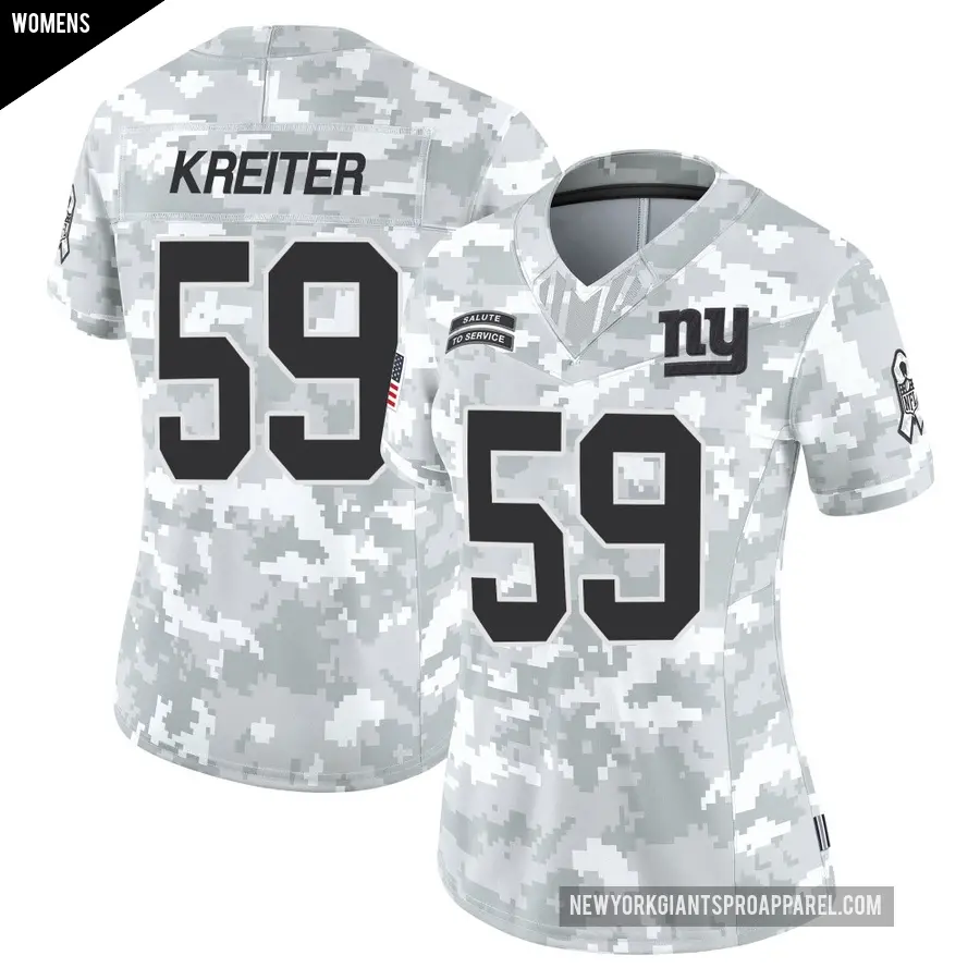 Women's New York Giants ＃59 Casey Kreiter Arctic Camo Limited 2024 Salute to Service Jersey