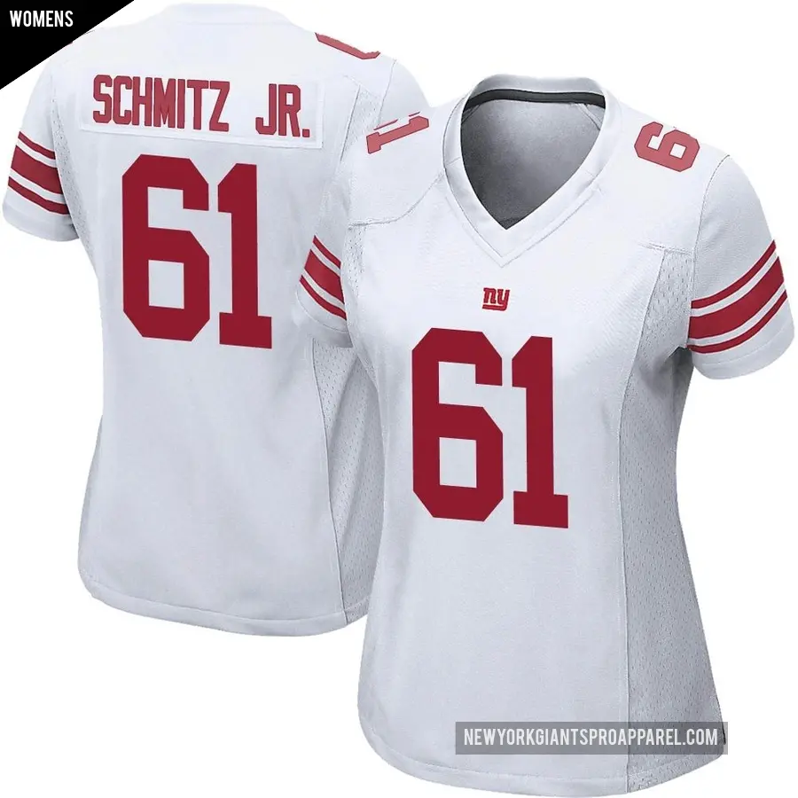 Women's New York Giants ＃61 John Michael Schmitz Jr. White Game Jersey