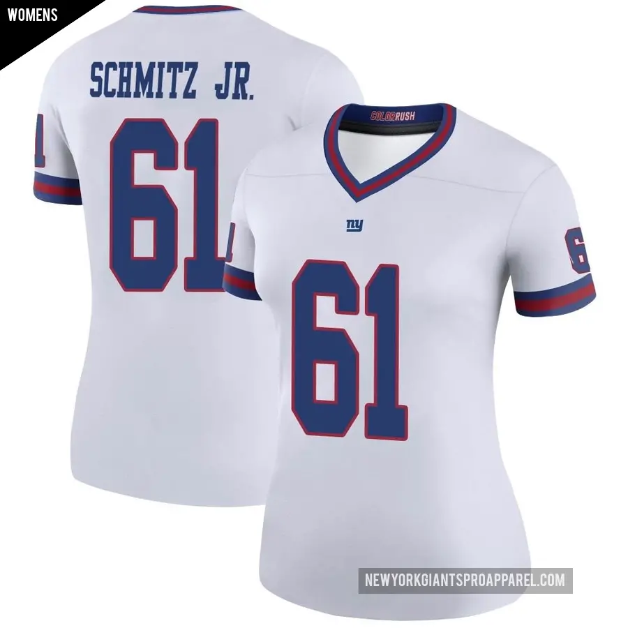 Women's New York Giants ＃61 John Michael Schmitz Jr. White Legend Color Rush Jersey