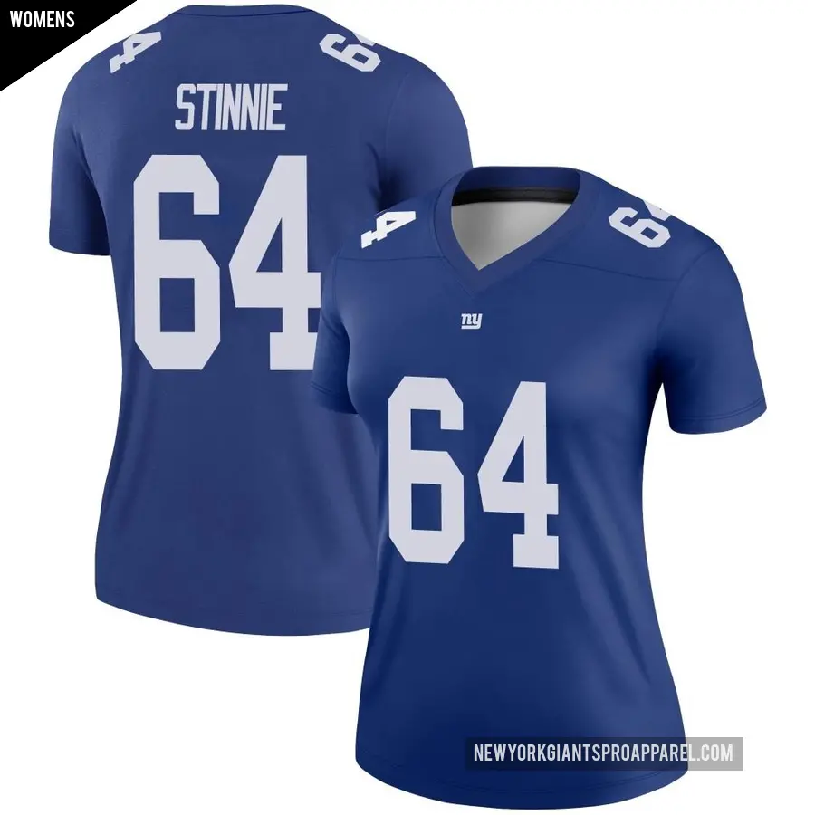 Women's New York Giants ＃64 Aaron Stinnie Royal Legend Jersey