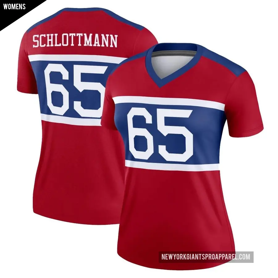 Women's New York Giants ＃65 Austin Schlottmann Red Legend Century Alternate Jersey