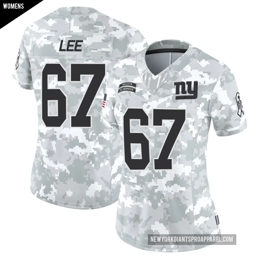 Women's New York Giants ＃67 Ricky Lee Arctic Camo Limited 2024 Salute to Service Jersey