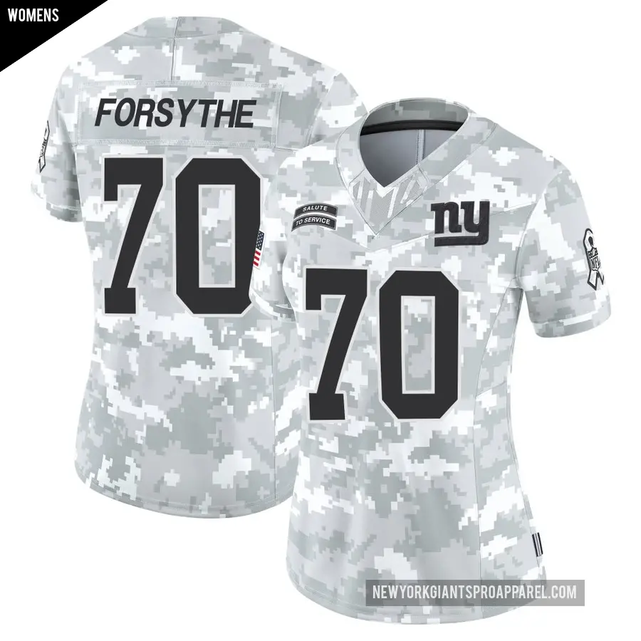 Women's New York Giants ＃70 Stone Forsythe Arctic Camo Limited 2024 Salute to Service Jersey