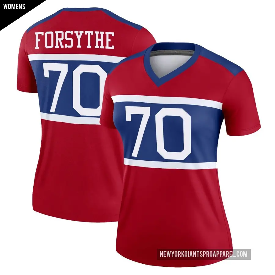 Women's New York Giants ＃70 Stone Forsythe Red Legend Century Alternate Jersey