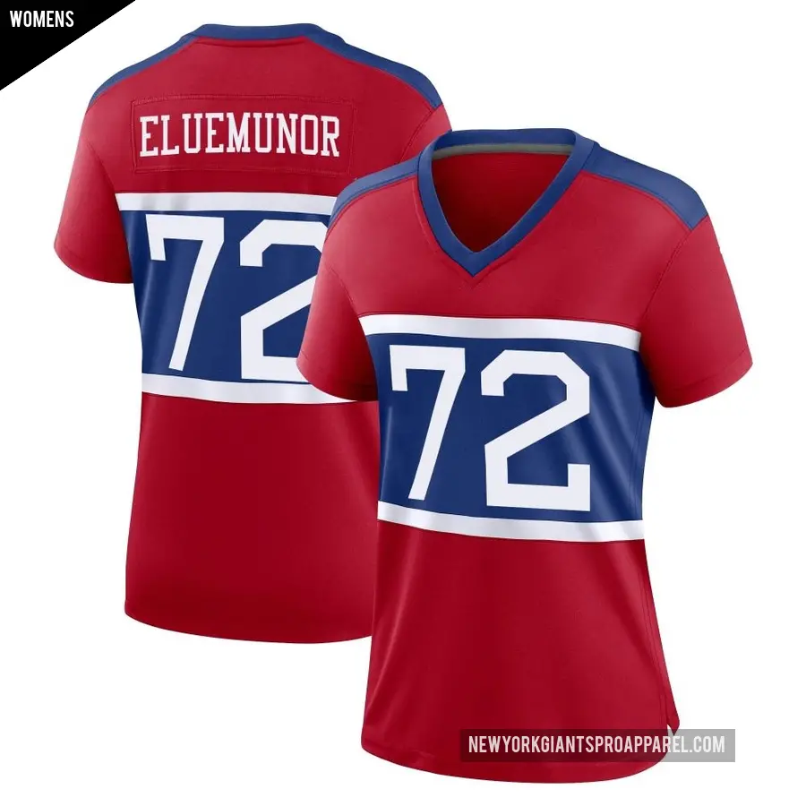 Women's New York Giants ＃72 Jermaine Eluemunor Red Game Century Alternate Jersey