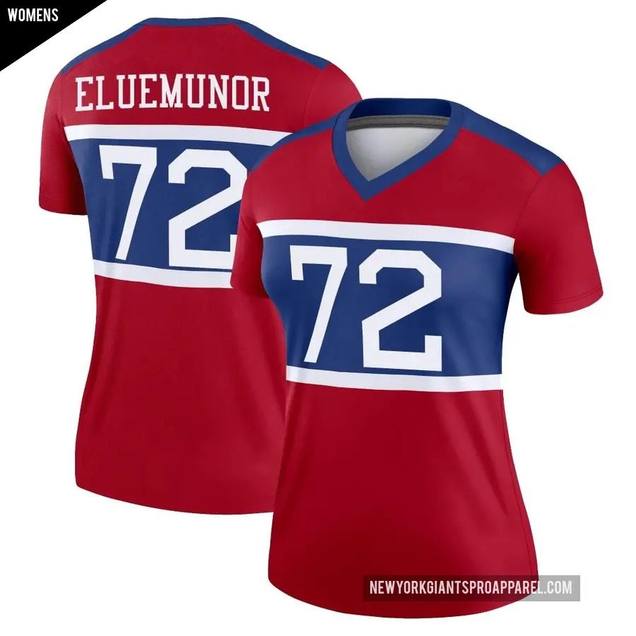 Women's New York Giants ＃72 Jermaine Eluemunor Red Legend Century Alternate Jersey