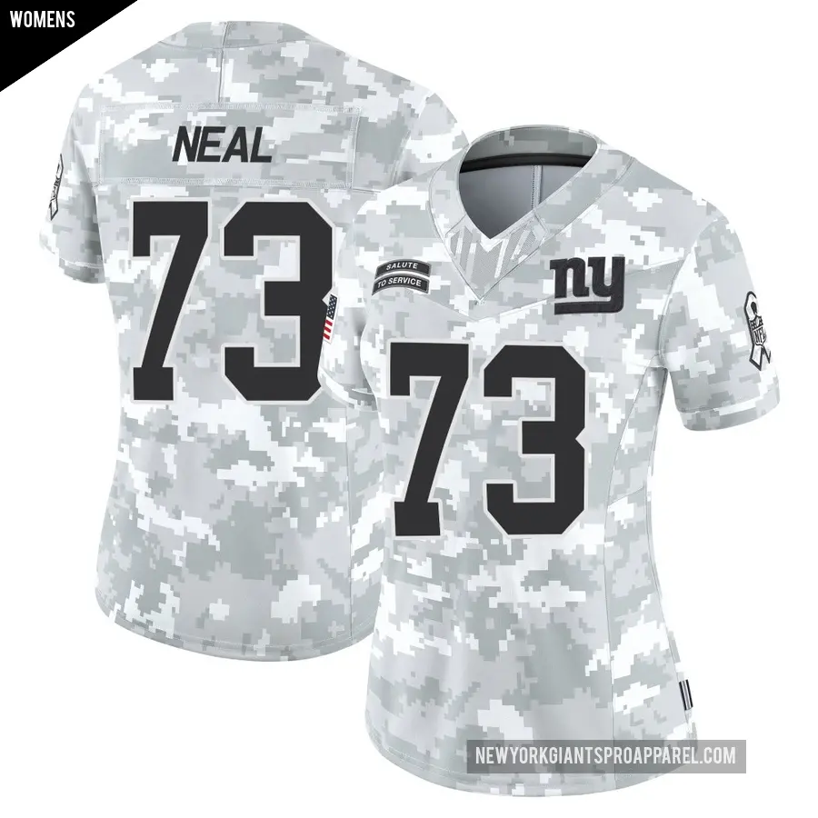Women's New York Giants ＃73 Evan Neal Arctic Camo Limited 2024 Salute to Service Jersey