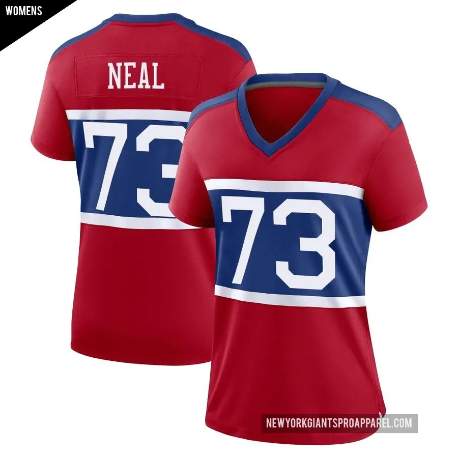 Women's New York Giants ＃73 Evan Neal Red Game Century Alternate Jersey