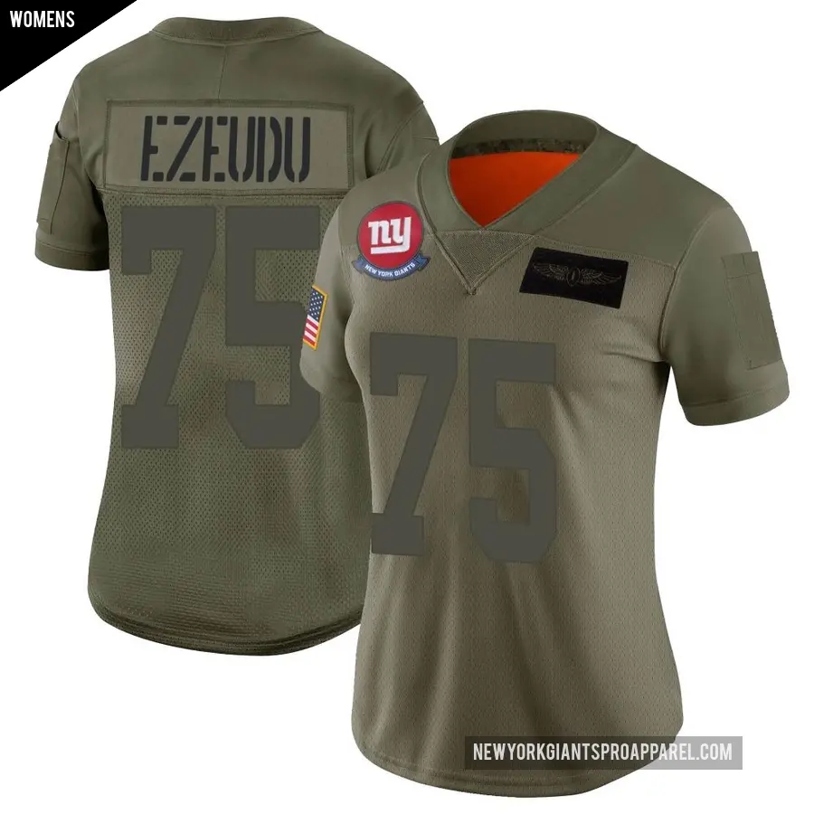 Women's New York Giants ＃75 Joshua Ezeudu Camo Limited 2019 Salute to Service Jersey