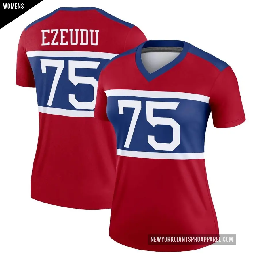 Women's New York Giants ＃75 Joshua Ezeudu Red Legend Century Alternate Jersey