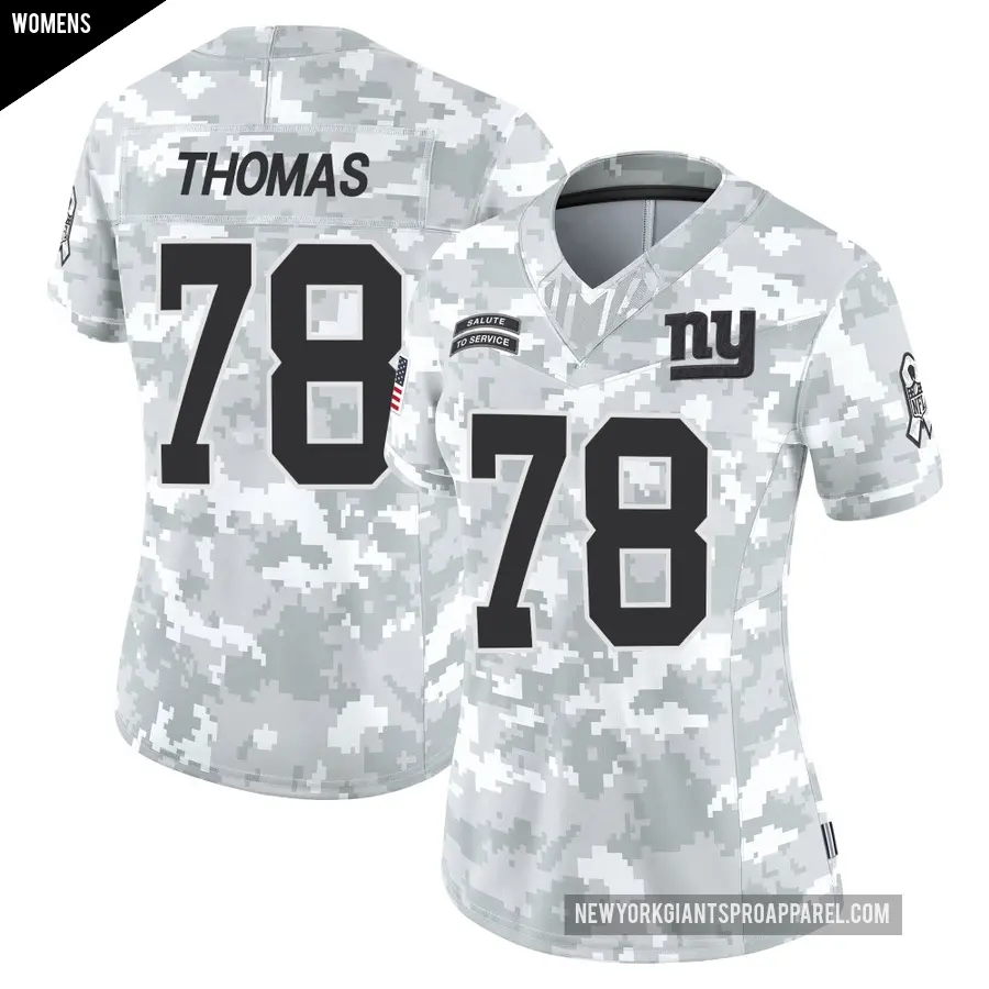 Women's New York Giants ＃78 Andrew Thomas Arctic Camo Limited 2024 Salute to Service Jersey