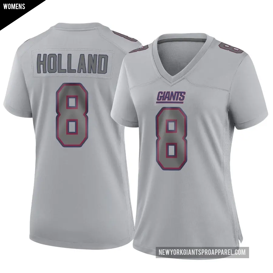 Women's New York Giants ＃8 Jevon Holland Gray Game Atmosphere Fashion Jersey