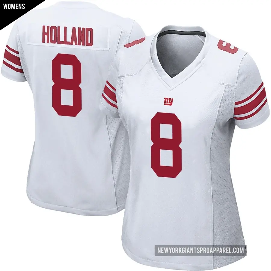 Women's New York Giants ＃8 Jevon Holland White Game Jersey