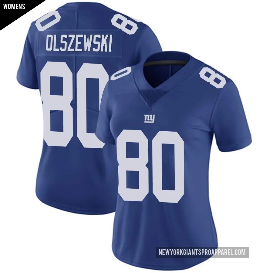 Women's New York Giants ＃80 Gunner Olszewski Royal Limited Team Color Vapor Untouchable Jersey