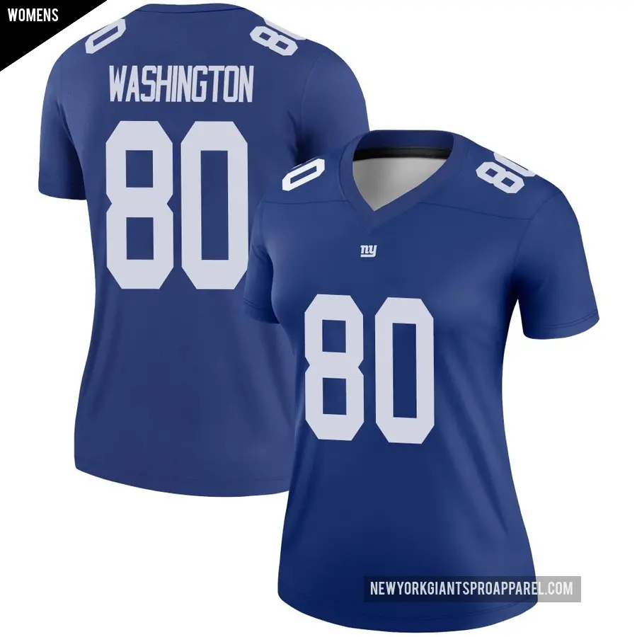 Women's New York Giants ＃80 Montrell Washington Royal Legend Jersey