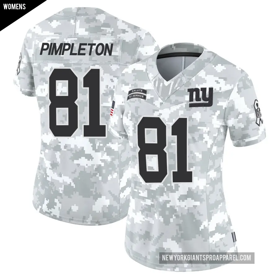Women's New York Giants ＃81 Kalil Pimpleton Arctic Camo Limited 2024 Salute to Service Jersey