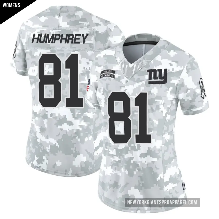 Women's New York Giants ＃81 Lil'Jordan Humphrey Arctic Camo Limited 2024 Salute to Service Jersey