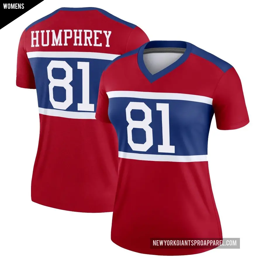 Women's New York Giants ＃81 Lil'Jordan Humphrey Red Legend Century Alternate Jersey