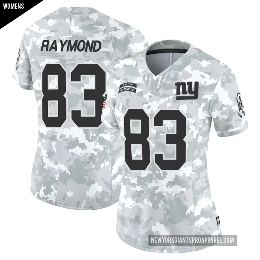 Women's New York Giants ＃83 Kalif Raymond Arctic Camo Limited 2024 Salute to Service Jersey