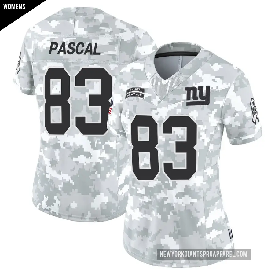 Women's New York Giants ＃83 Zach Pascal Arctic Camo Limited 2024 Salute to Service Jersey