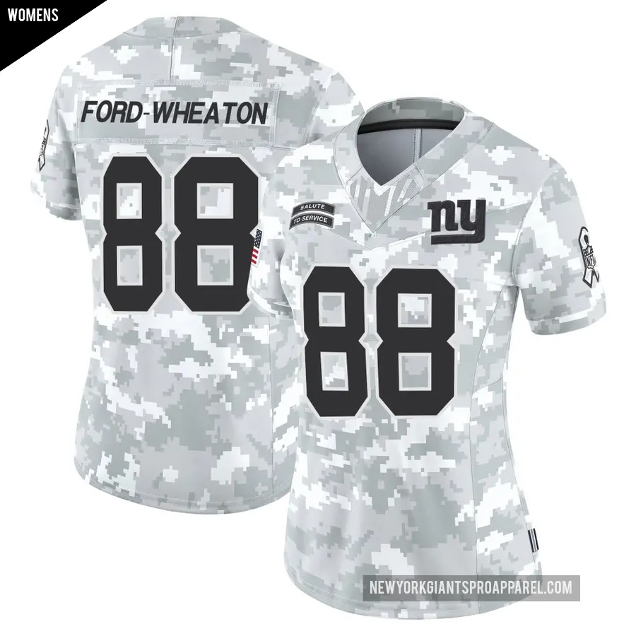Women's New York Giants ＃88 Bryce Ford-Wheaton Arctic Camo Limited 2024 Salute to Service Jersey