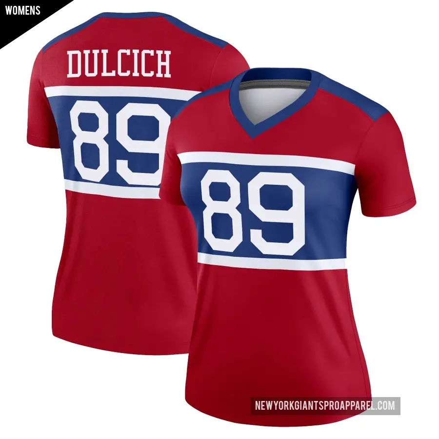Women's New York Giants ＃89 Greg Dulcich Red Legend Century Alternate Jersey